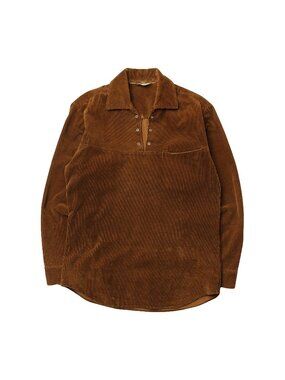 Vintage Corduroy 1/4 Tie Pullover Shirt L
